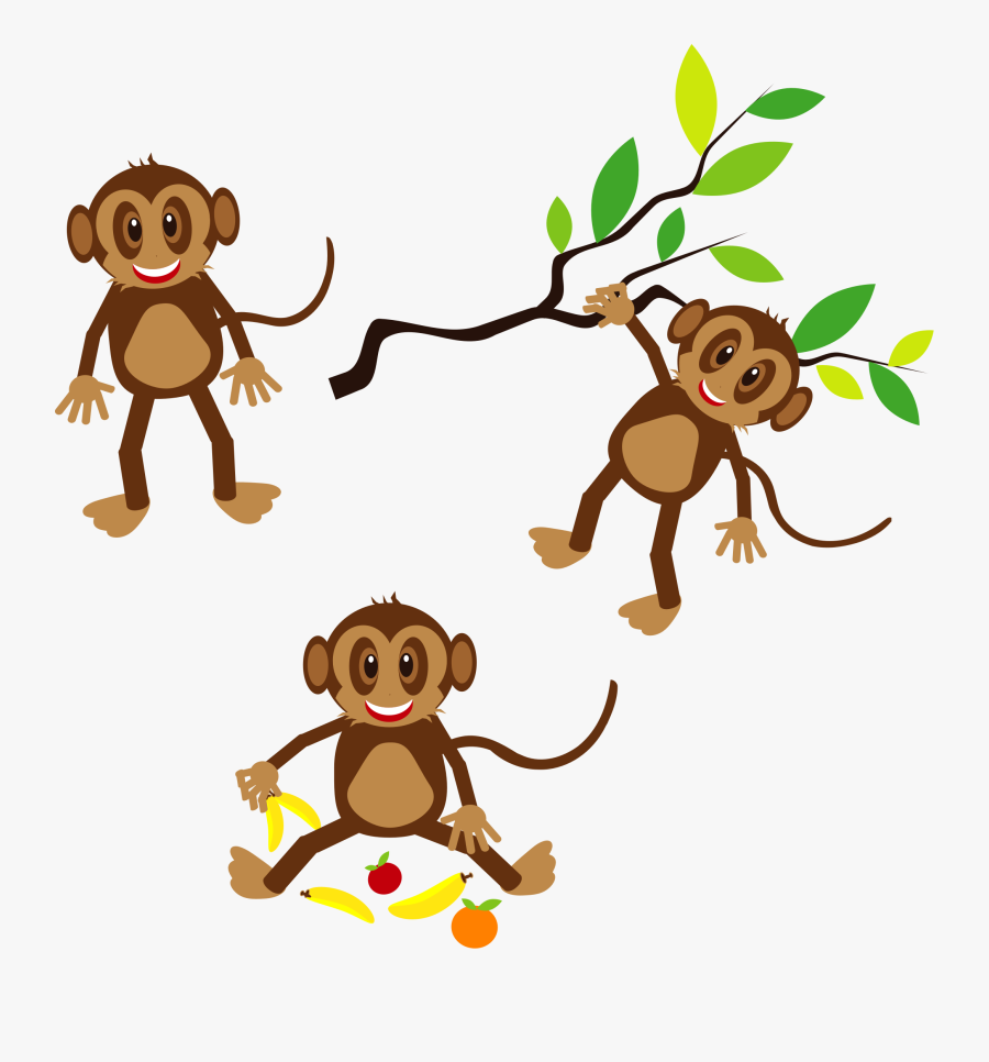 Clipart Black And White Monkeys Transparent, Transparent Clipart