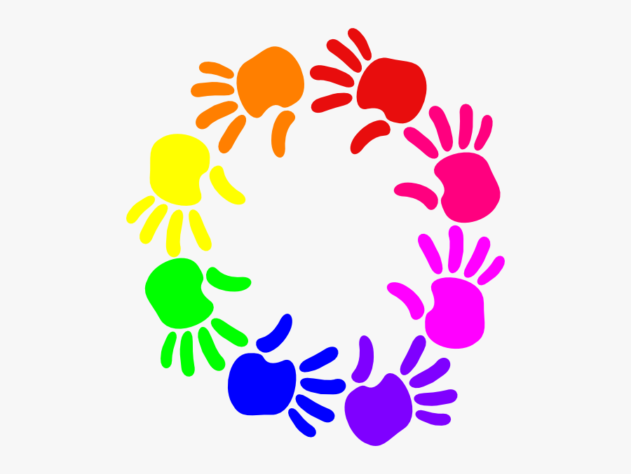 Colorful Circle Of Hands Svg Clip Arts - Hand Clip Art, Transparent Clipart
