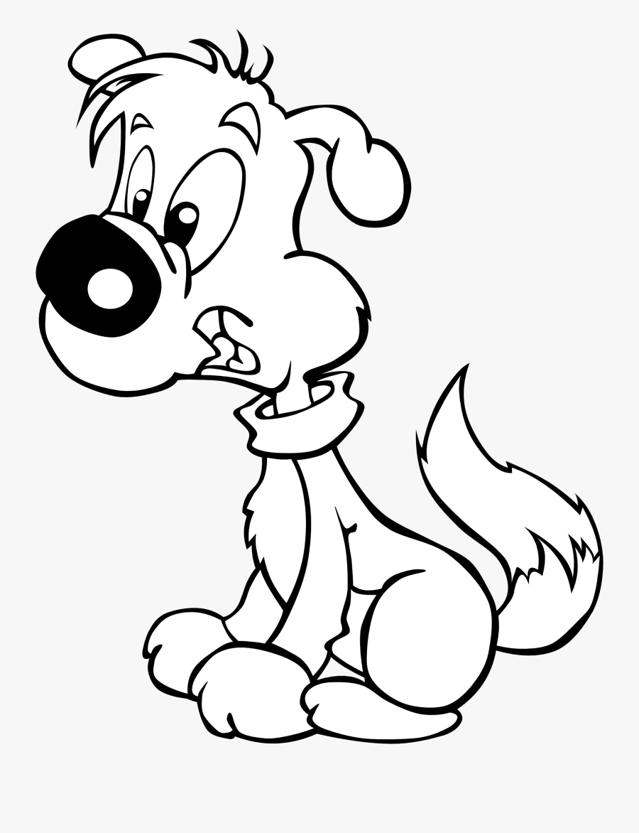 Puppy - Clipart - Black - And - White - Cartoon Pictures Black And White, Transparent Clipart