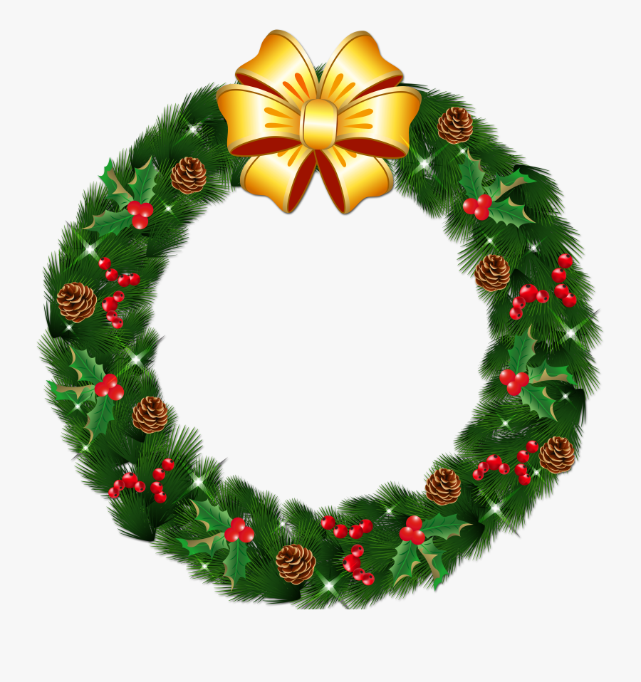 Transparent Christmas Wreath Clipart, Transparent Clipart