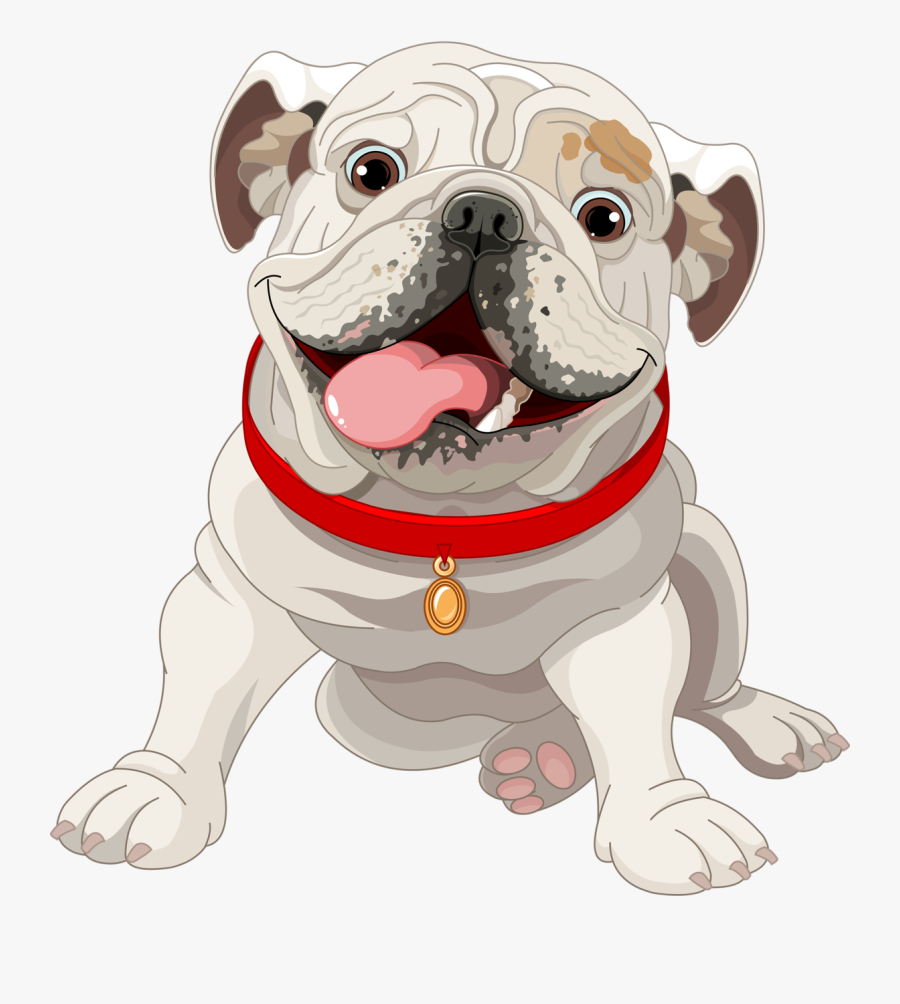 Cute Bulldog Dog Illustration French Puppy Clipart - Bulldog Illustration, Transparent Clipart