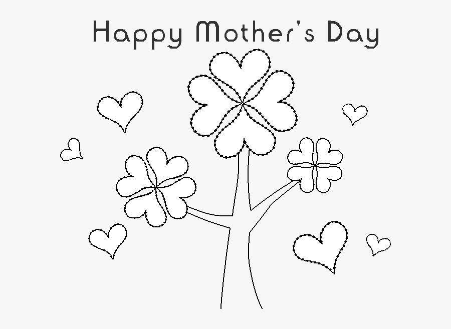 Printable Coloring Pages For Mother S Day - Happy Mother's Day Dessin, Transparent Clipart