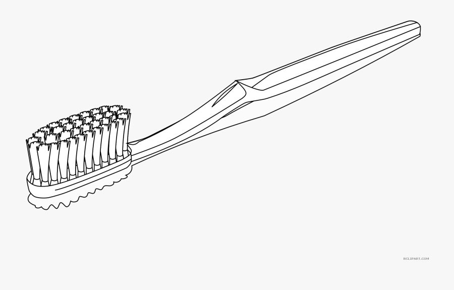 Transparent White Outline Png - Toothbrush Black And White Clipart, Transparent Clipart