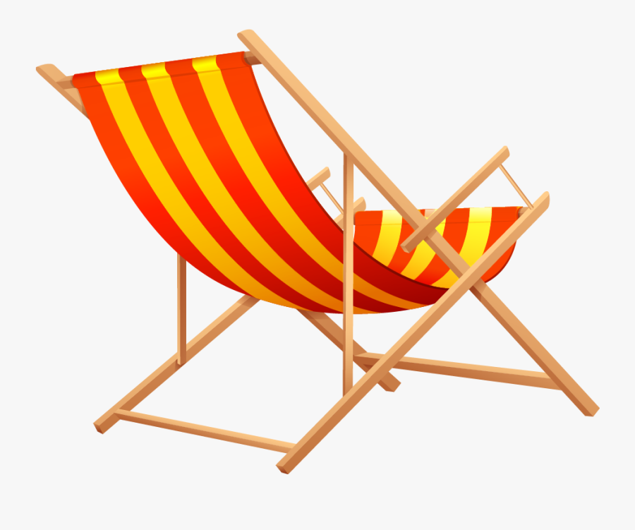 Wooden Chair Png -orange Beach Lounge Chair - Transparent Beach Chair Png, Transparent Clipart
