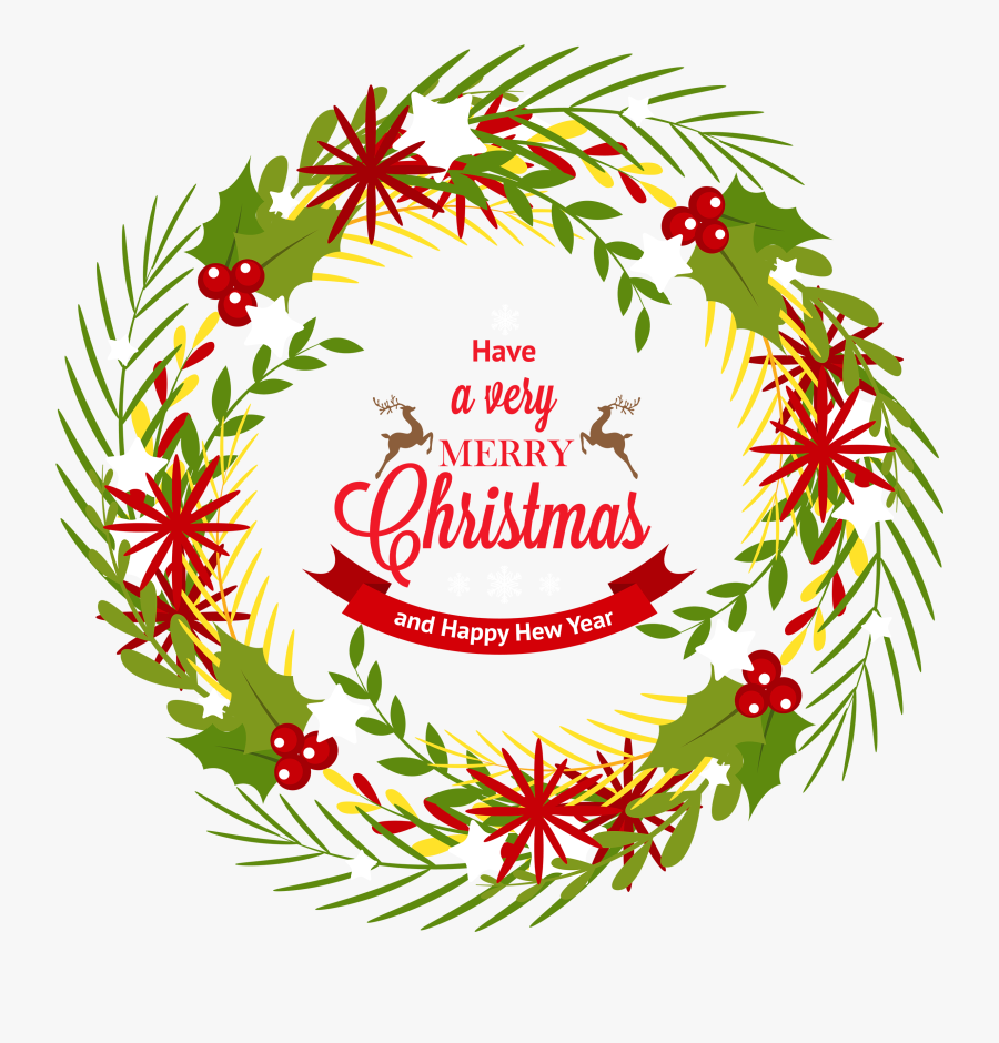 Christmas Wreath With Mistletoe Png Clipart - Christmas Mistletoe Png, Transparent Clipart