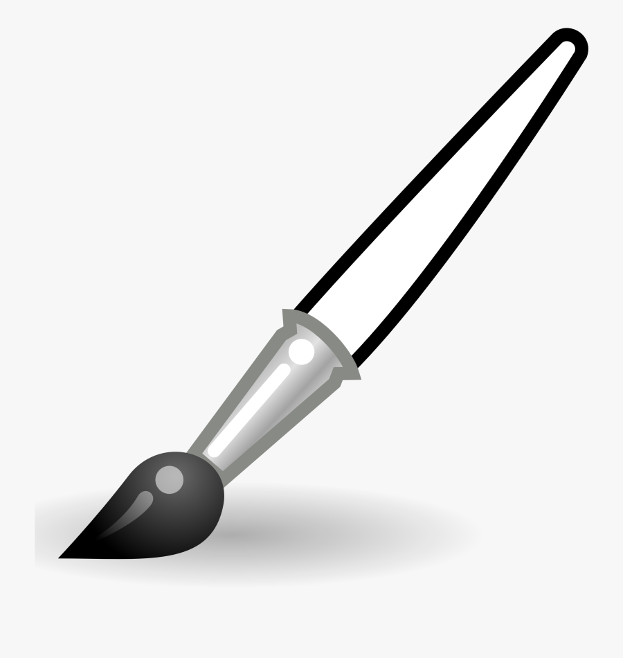 Brush Clipart Black And White - Paintbrush Clipart Black And White, Transparent Clipart