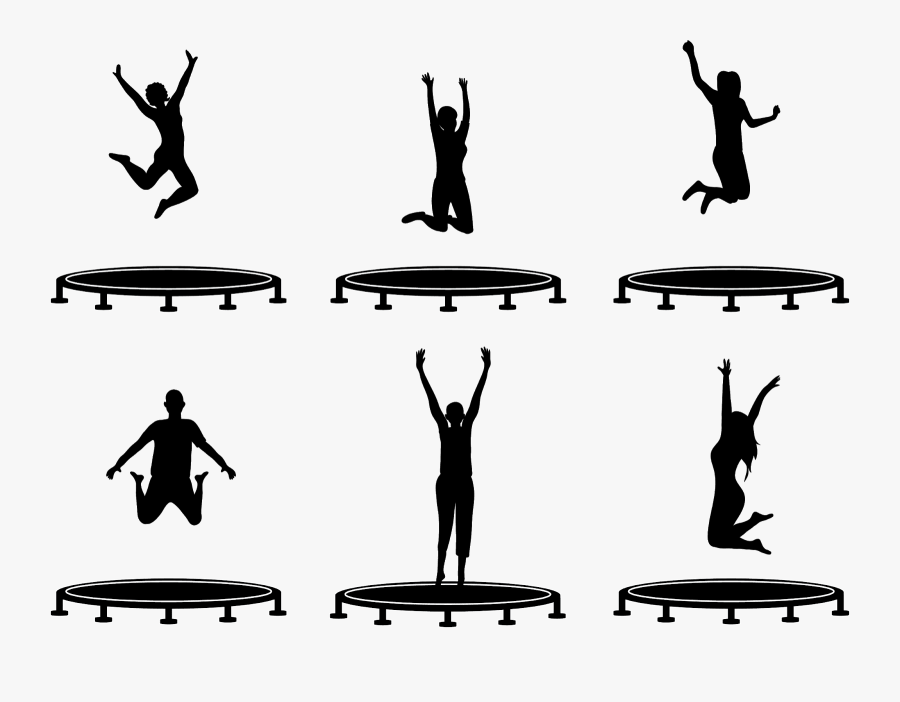 Trampoline Silhouette, Transparent Clipart