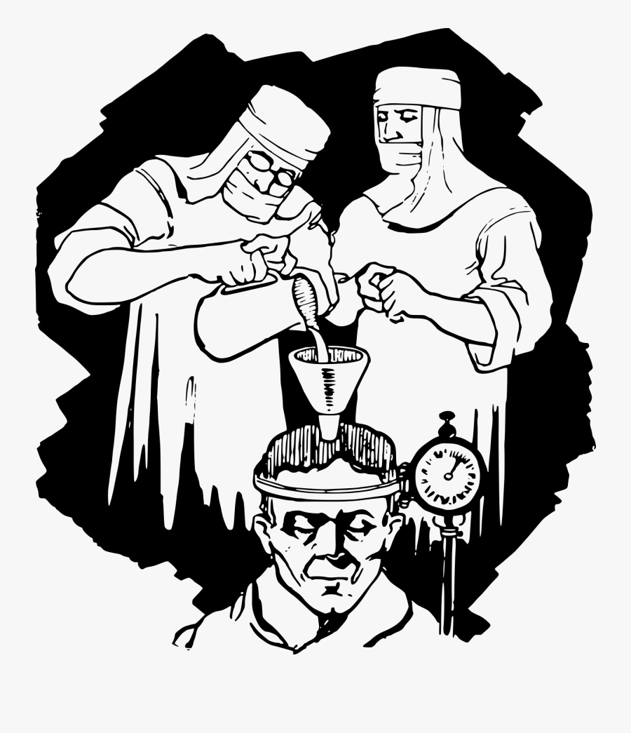 Transparent Mental Illness Png - Person With Brain Drawing, Transparent Clipart