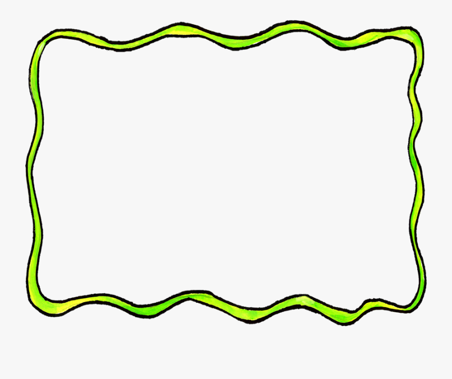 Book Border Png -book Border Clip Art - Green And Yellow Page Border, Transparent Clipart