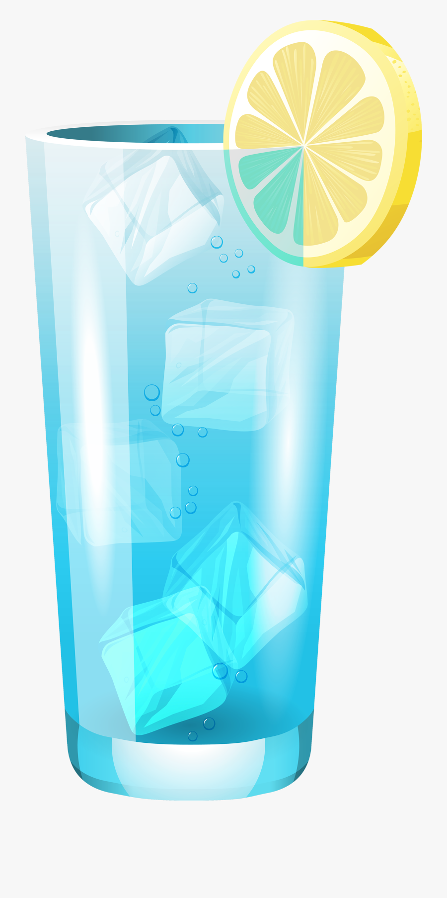 Transparent Blue Cocktail Png Clipart - Lemon, Transparent Clipart
