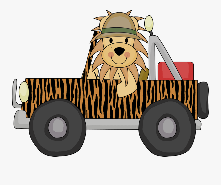 Safari Jeep Clipart - Safari Animals In Jeeps Clipart, Transparent Clipart