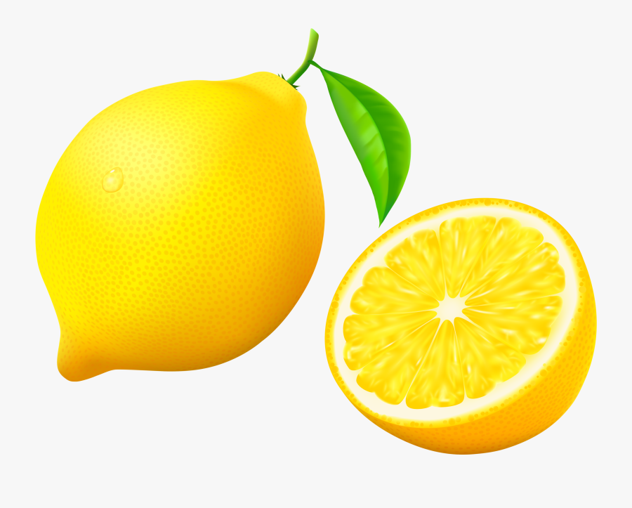 With Half And Flower - Transparent Lemon Clipart, Transparent Clipart