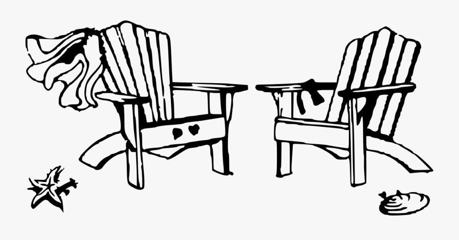 Clip Art Chair Black And White Clipart - Beach Chairs Clip Art, Transparent Clipart