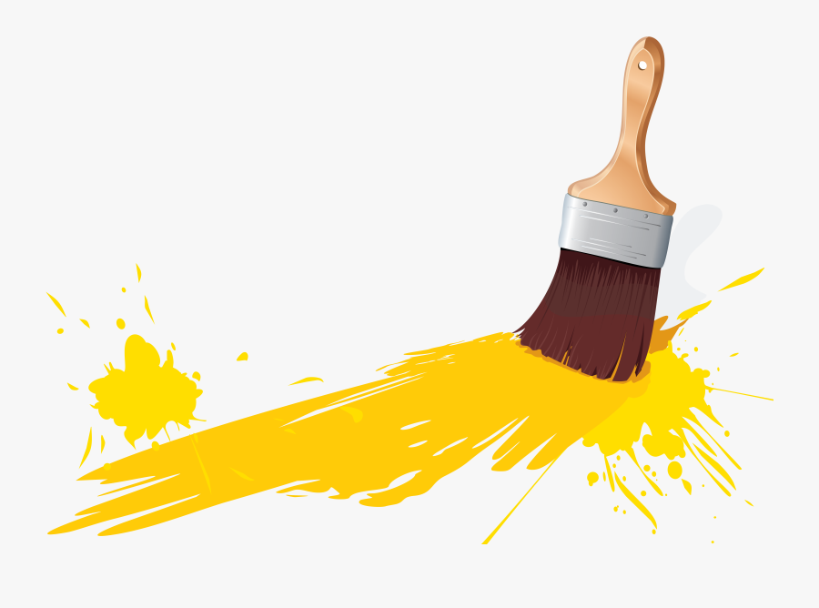Yellow Clipart Paintbrush Pencil And In Color Yellow - Paint And Brush Png, Transparent Clipart