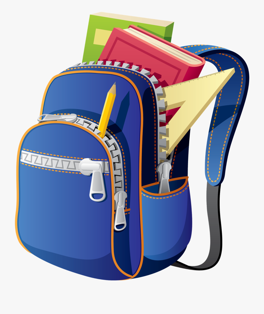Backpack School Bag Clip Art - Backpack School Supplies Clipart, Transparent Clipart
