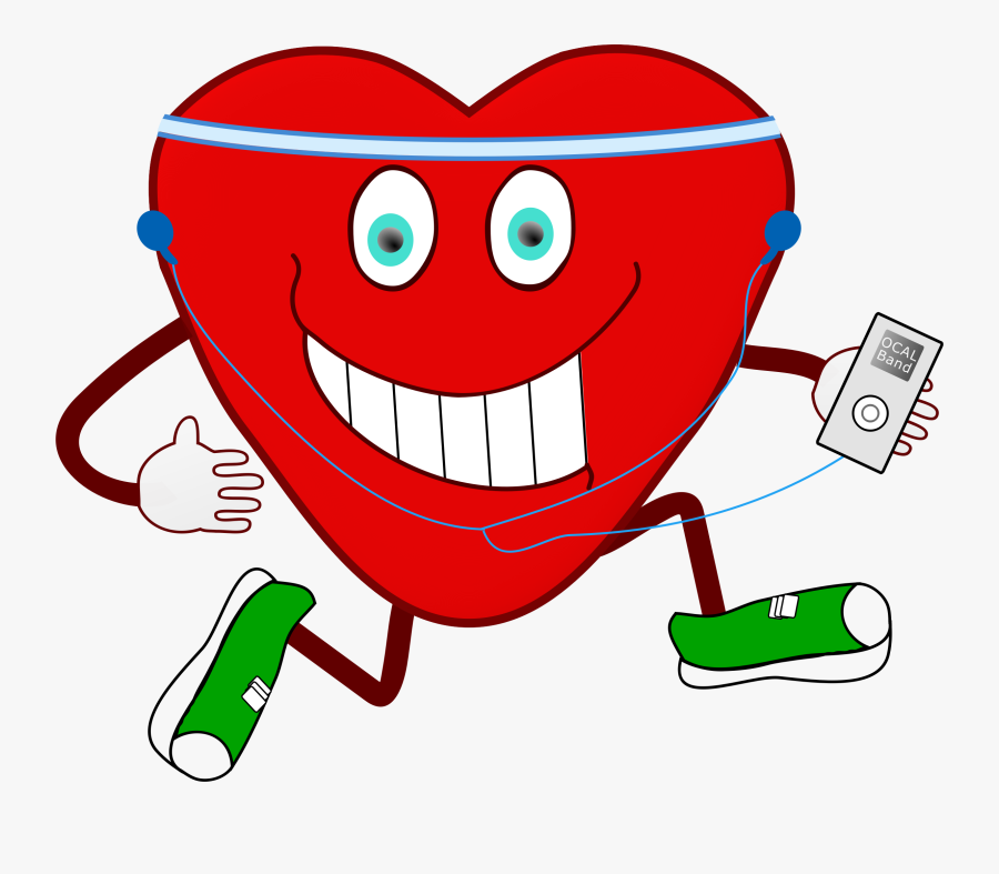 Jogging Heart Royalty Free Stock - Heart And Exercise Clipart, Transparent Clipart