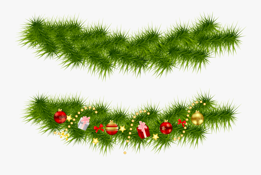 Transparent Christmas Pine Garlands - Transparent Background Christmas Garland Clipart, Transparent Clipart