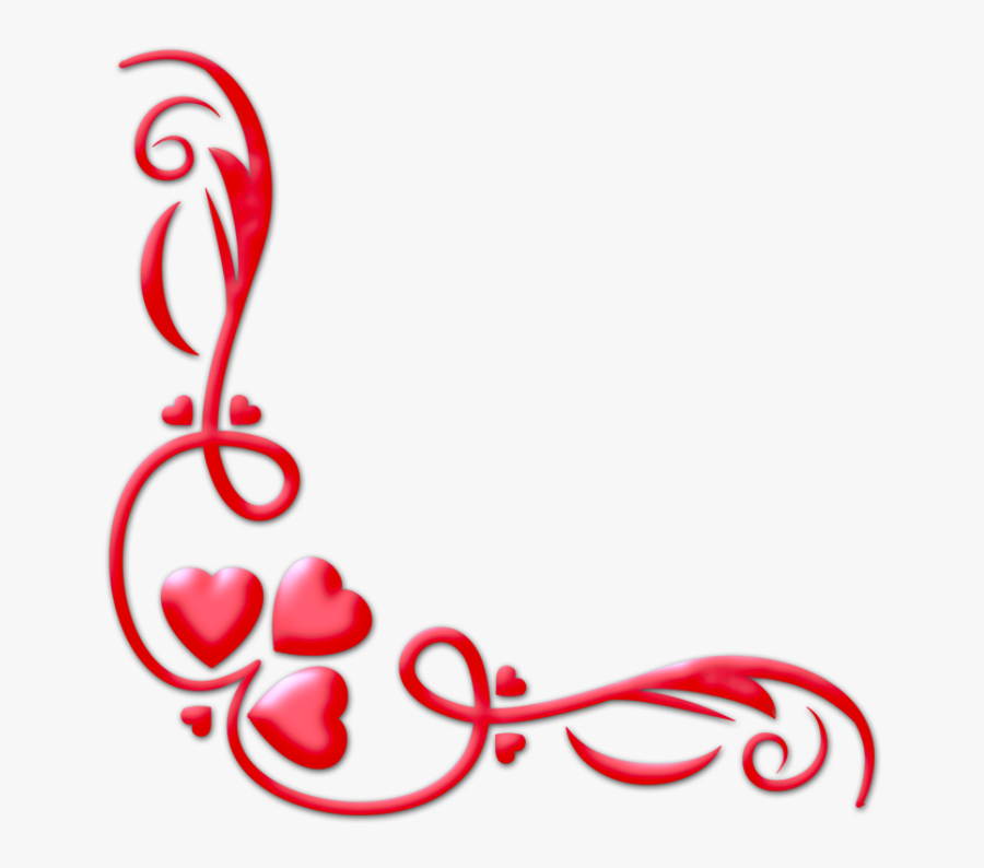 Valentine Corner Cliparts - Valentines Day Corner Border, Transparent Clipart