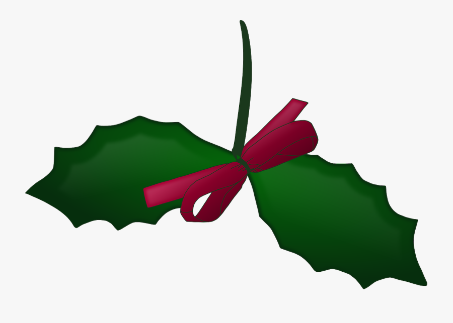 Mistletoe Graphics Of Christmas Wreaths And Holly Sprigs - Mistletoe Bow Tie, Transparent Clipart