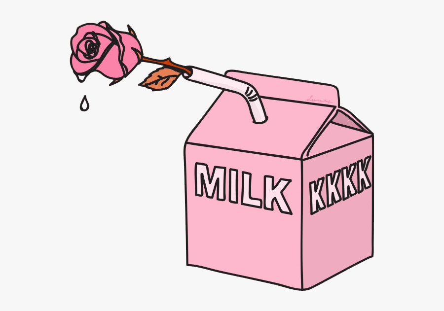 Milk Rose Kawaii Anime - Aesthetic Transparent Background, Transparent Clipart
