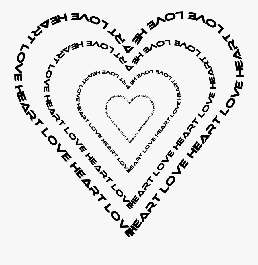 Valentine Heart Black And White, Transparent Clipart