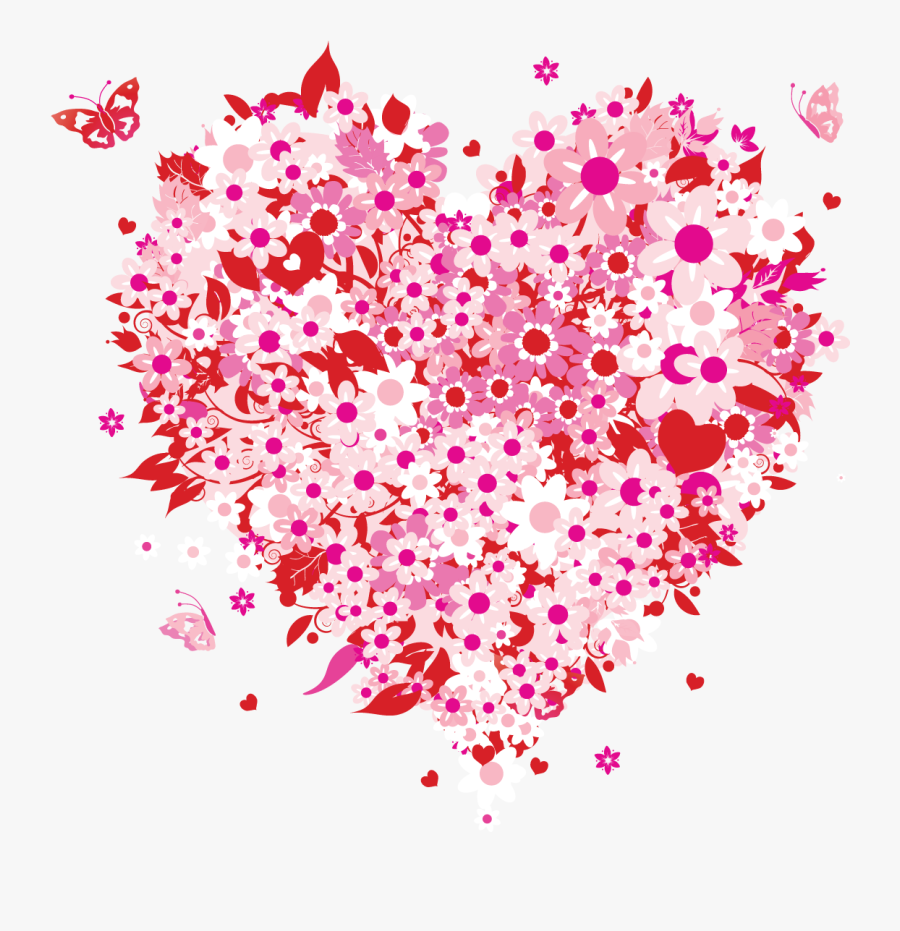 Mother's Day Hearts And Flowers, Transparent Clipart