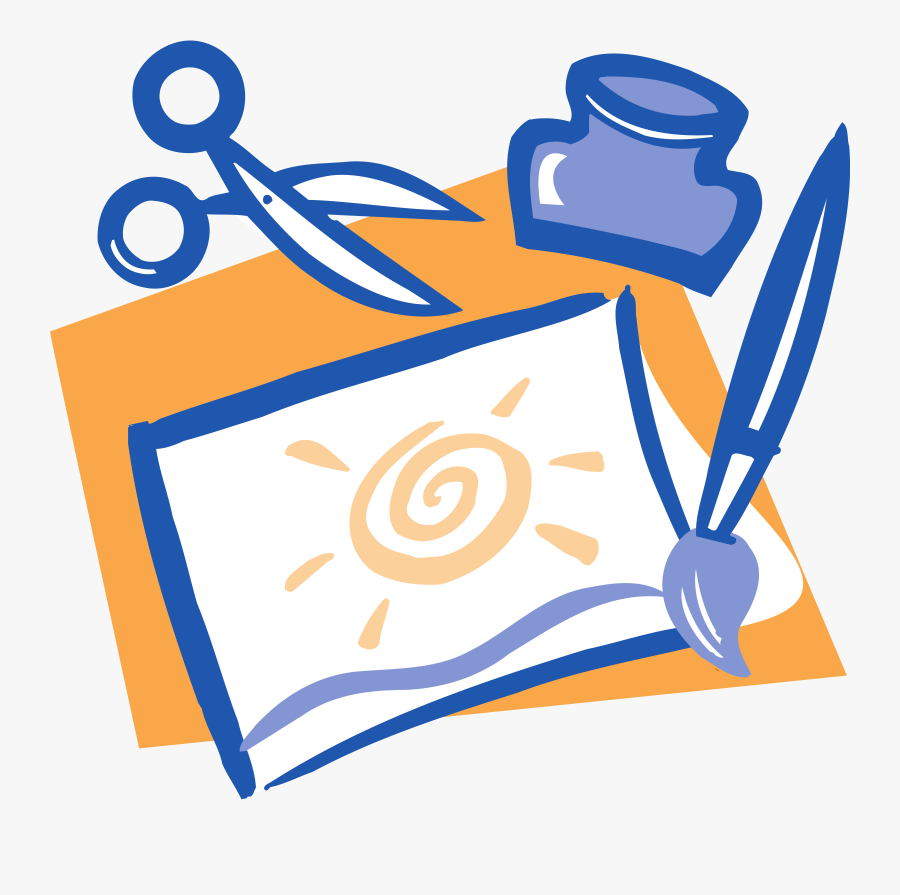 Brush Clipart Scissors - Scissors And Glue, Transparent Clipart