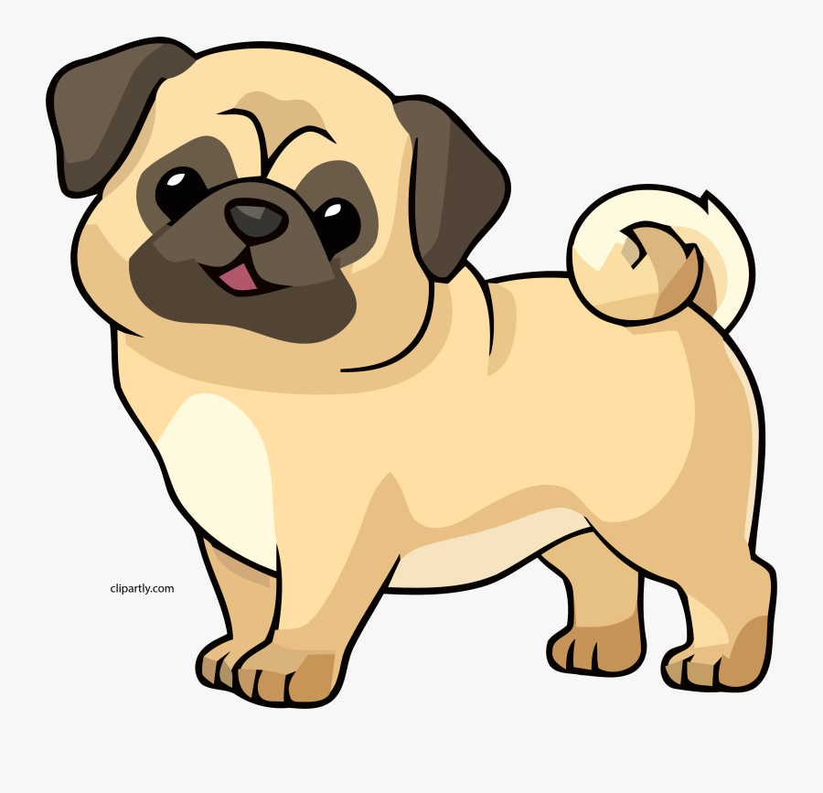 Puppy Clipart Pug - Cute Dog Clipart, Transparent Clipart
