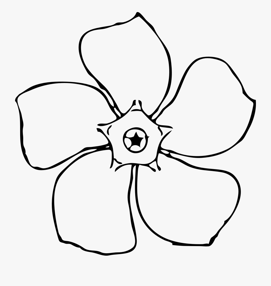 Mother"s - Day - Clipart - Black - And - White - Periwinkle Flower Drawing Png, Transparent Clipart