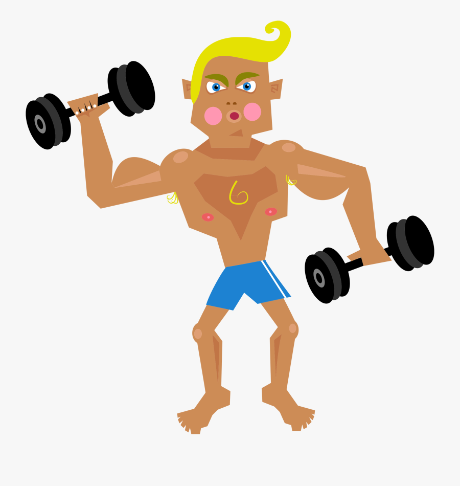 Musculalr Man Workout Clipart - Musclé Clipart, Transparent Clipart