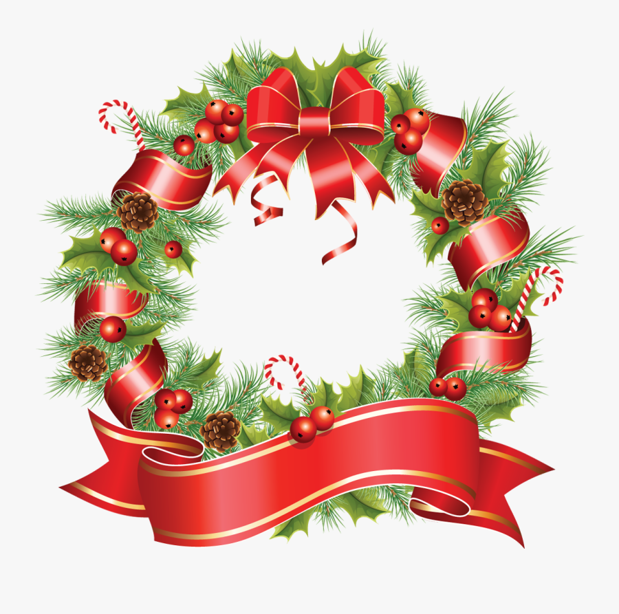 Beautiful Round Christmas Png Photo Frame - Imagen De Corona Navideña, Transparent Clipart