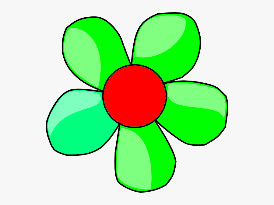 Green Flower Clip Art - Flower Clipart Cartoon Png, Transparent Clipart