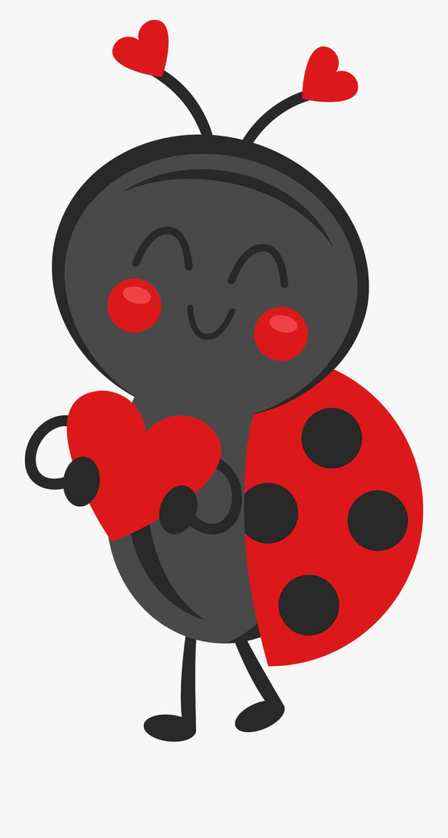 Bug Clipart Valentine - Lady Bug Valentine Clipart, Transparent Clipart