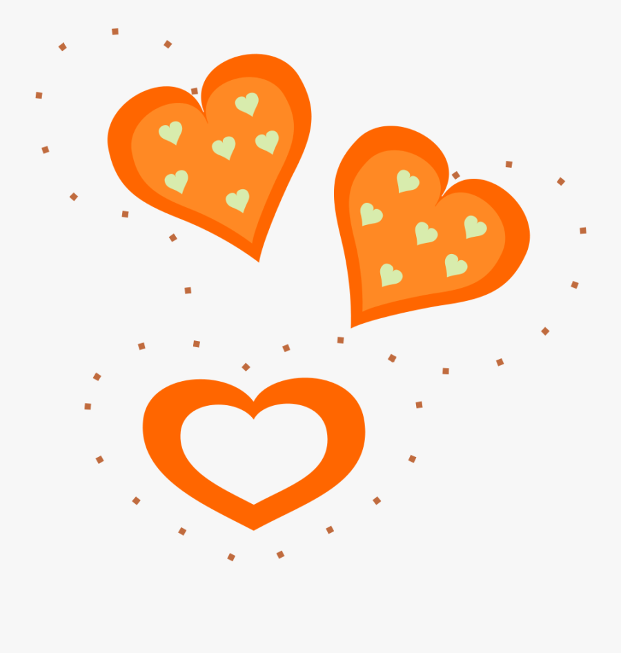Valentine Orange Hearts Svg Clip Arts - Orange Hearts Clipart, Transparent Clipart