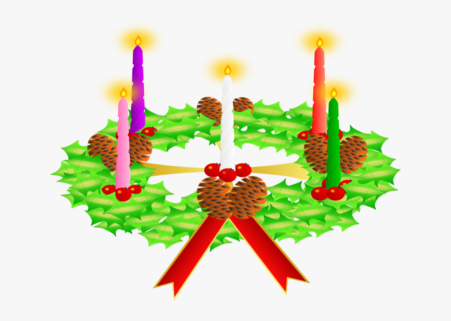 Clipart Of Christmas Wreaths - Imagen De La Corona De Adviento, Transparent Clipart