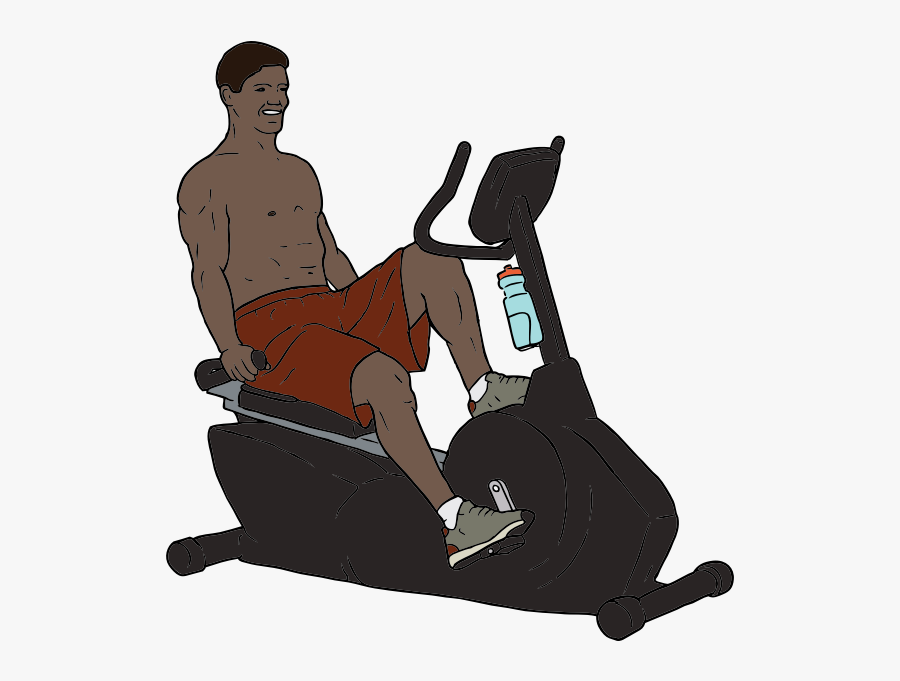 Free Vector Exercise Bike Man Clip Art - Exercise Bike Clipart Free Png, Transparent Clipart