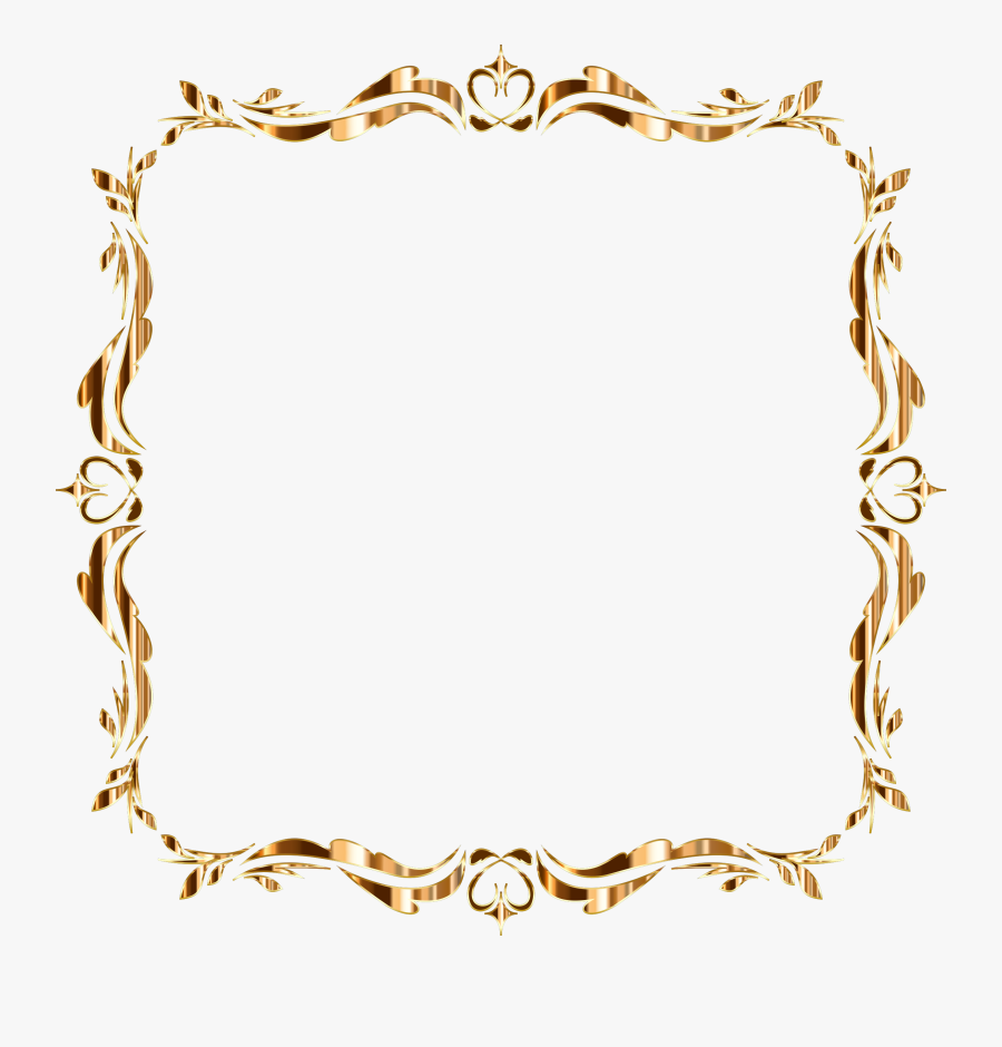 Clipart Leandrosciolas Vintage Derivative - Gold Scroll Design Border, Transparent Clipart