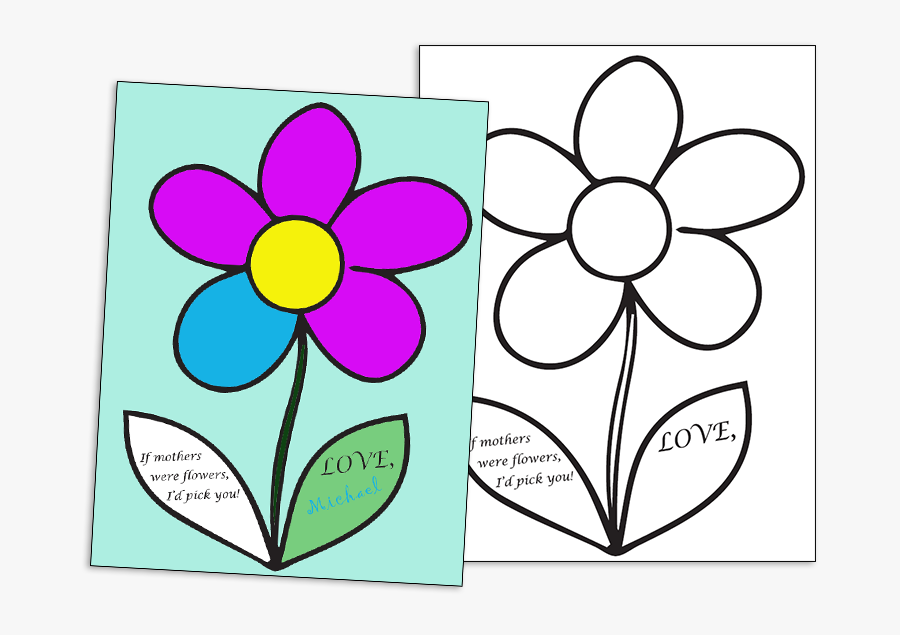 Simple Flower Clipart Black And White, Transparent Clipart