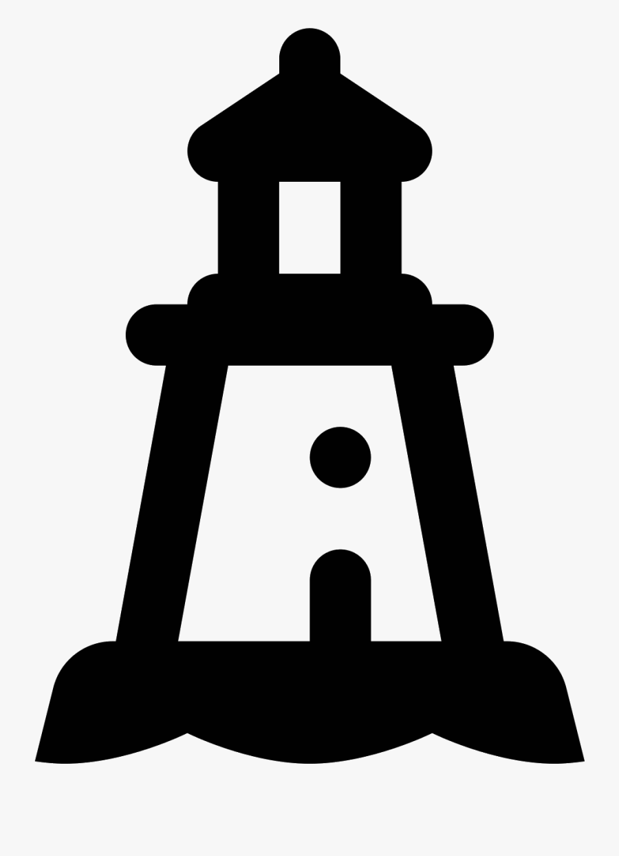 White Lighthouse Icon, Transparent Clipart