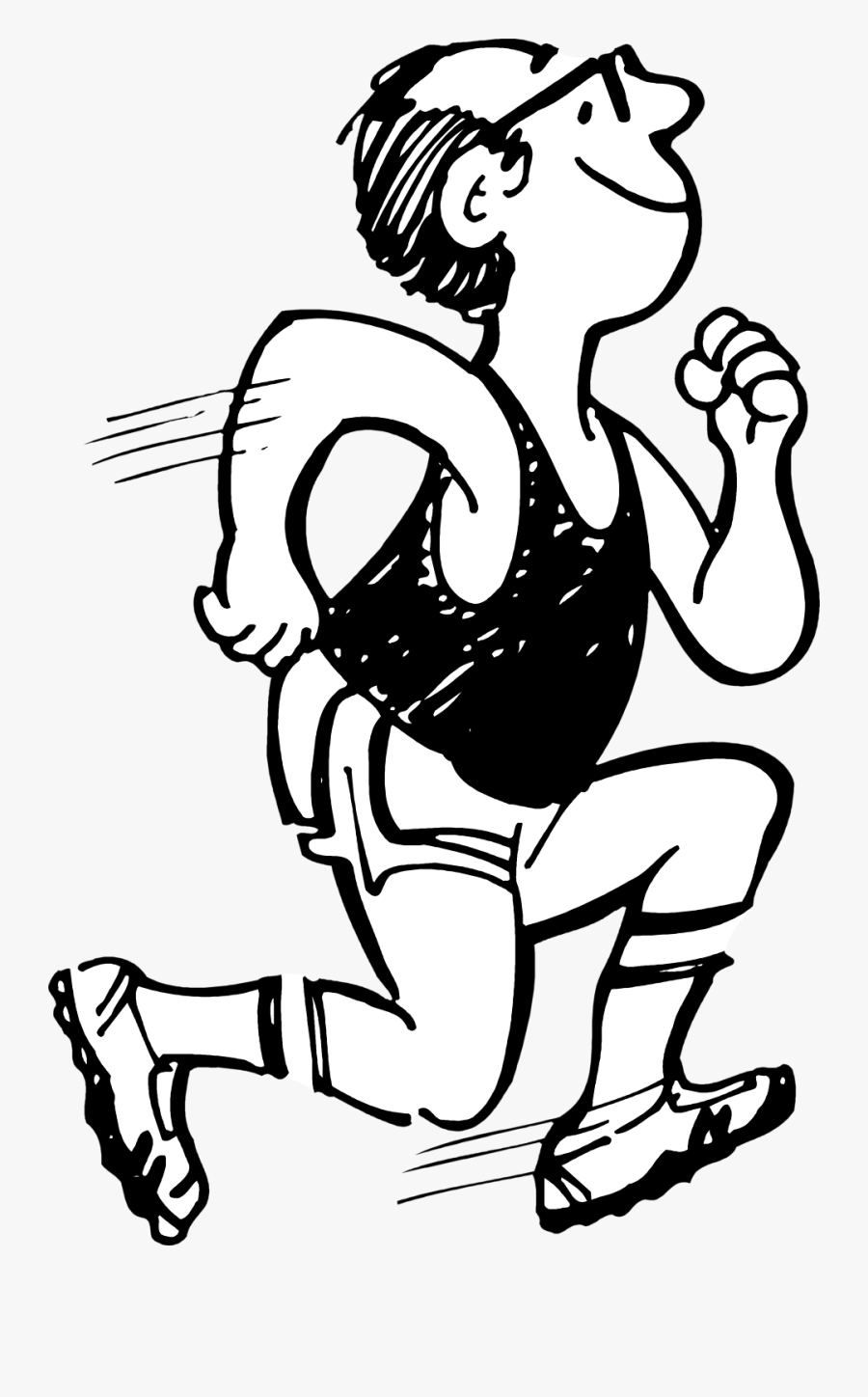 Free Stock Photo Illustration Of A Happy Man Running - Man Running Clip Art, Transparent Clipart