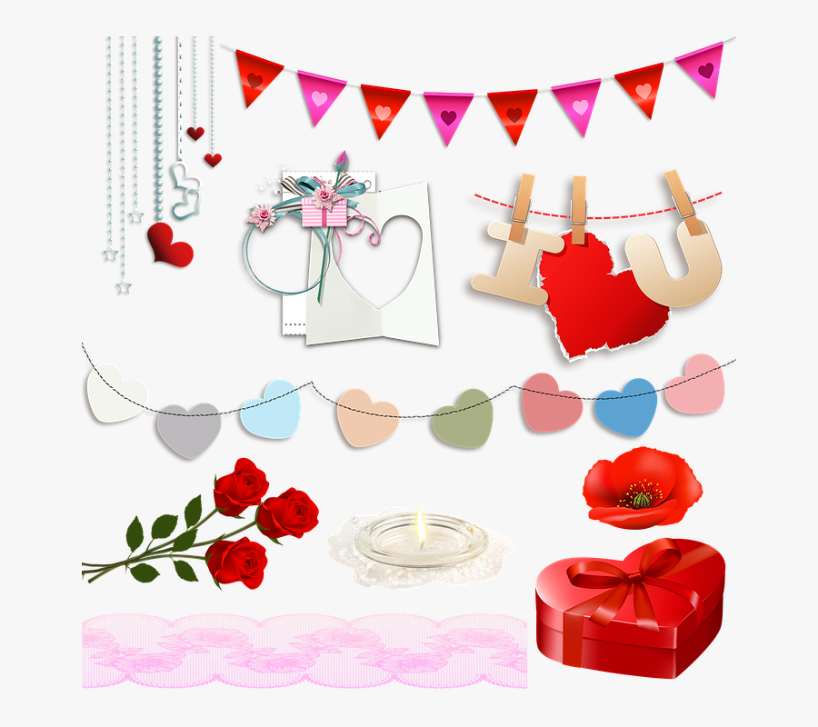 Valentine Clipart, Valentine Banner, Valentine Kerze, Transparent Clipart