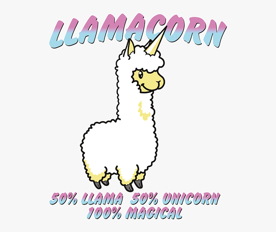 Llamacorn 50 Llama 50 Unicorn 100 Magic Stock- - Unicorn Llama Llamacorn, Transparent Clipart