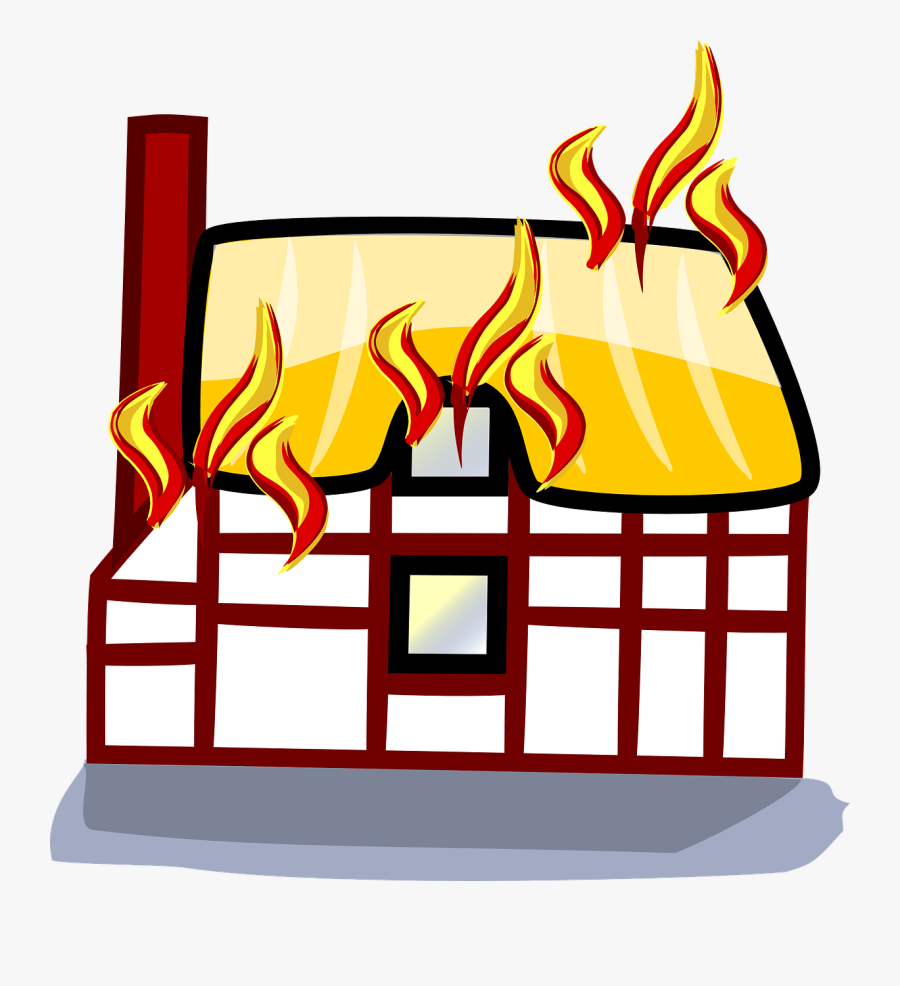 Free Vector House Fire Insurance Clip Art - Cartoon Houses On Fire, Transparent Clipart