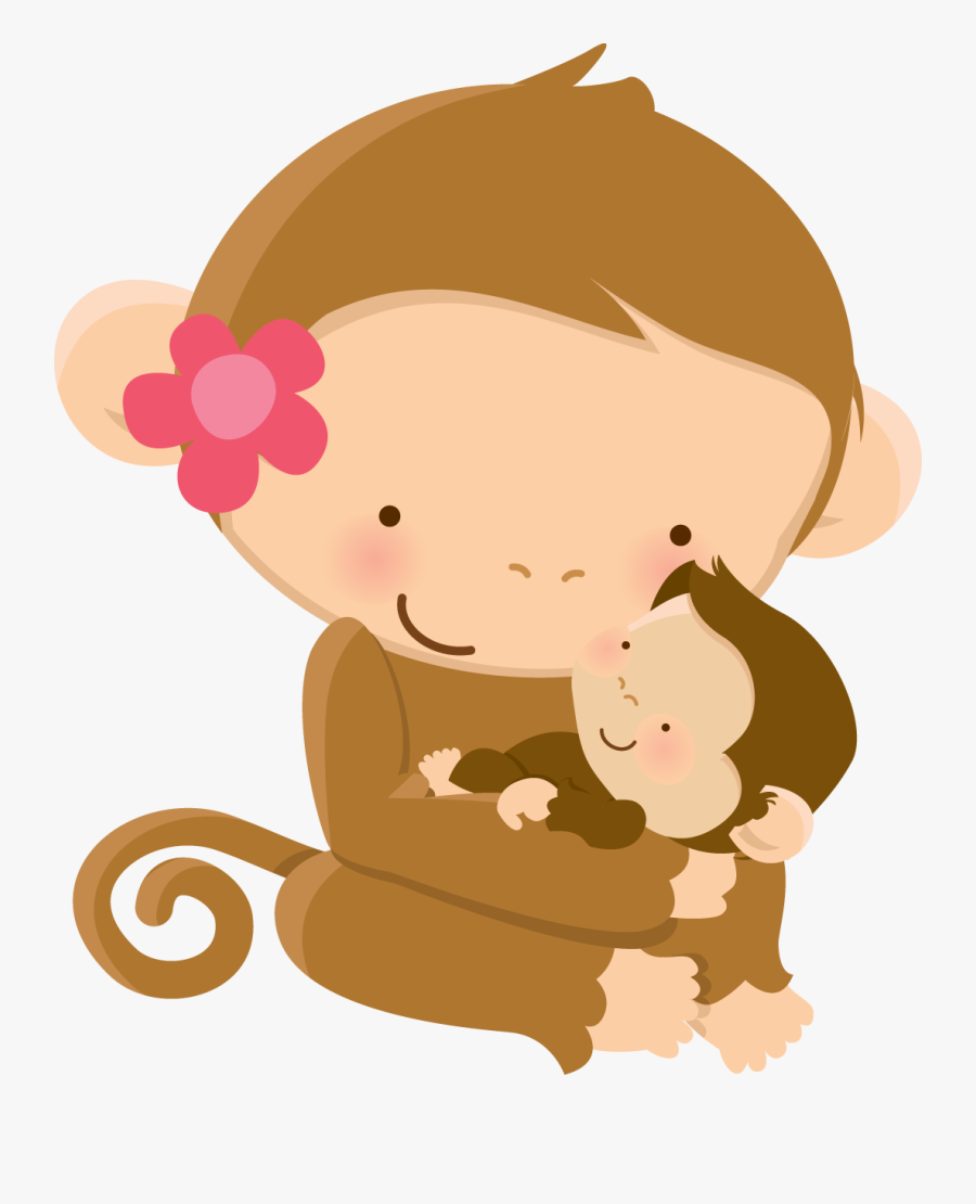 Mother"s Day Clip Art, Cute Animal Clipart, Monkey - Mom And Baby Animal Clipart, Transparent Clipart