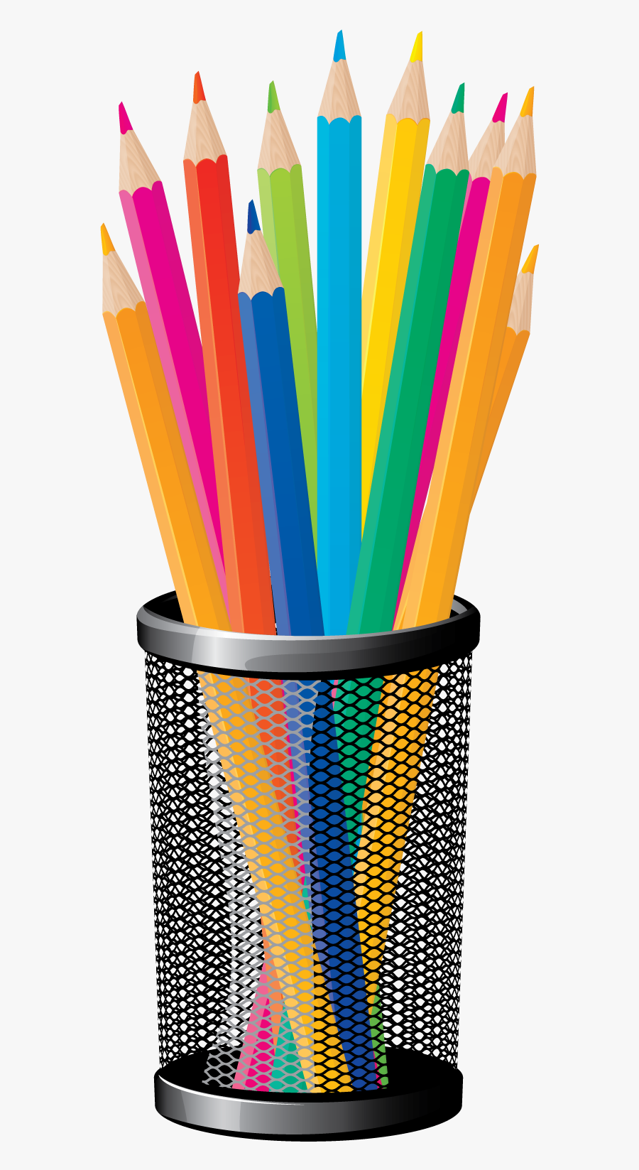 Clip Art Pencil Cup Png Clipart - School Supplies Transparent Background, Transparent Clipart