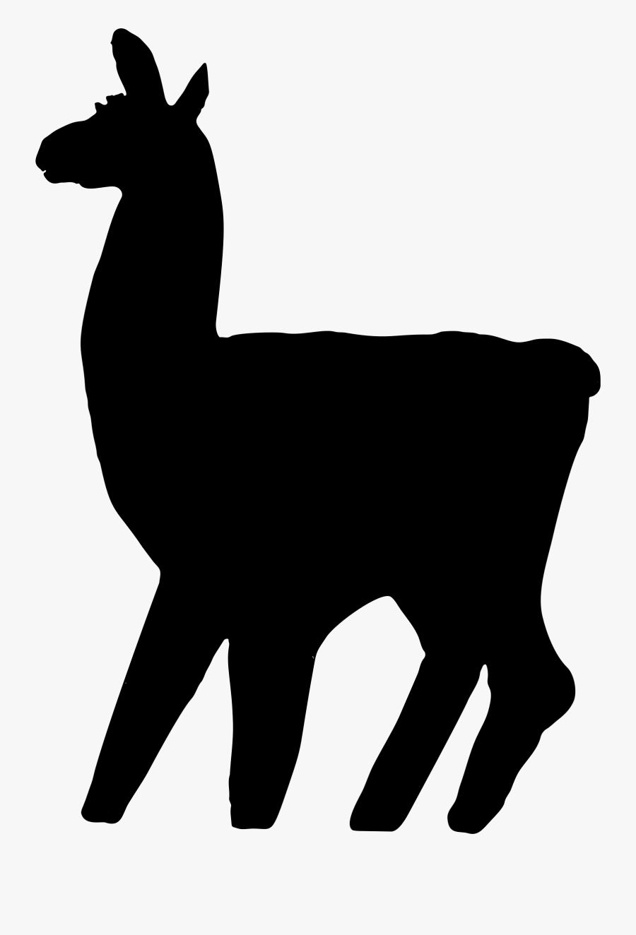 Wildlife,silhouette,pack Animal - Silhouette Llama Clipart Transparent Background, Transparent Clipart