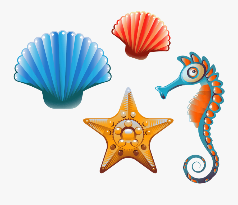 Clam Seashell Cartoon Clip Art - Cartoon Seashells Png, Transparent Clipart