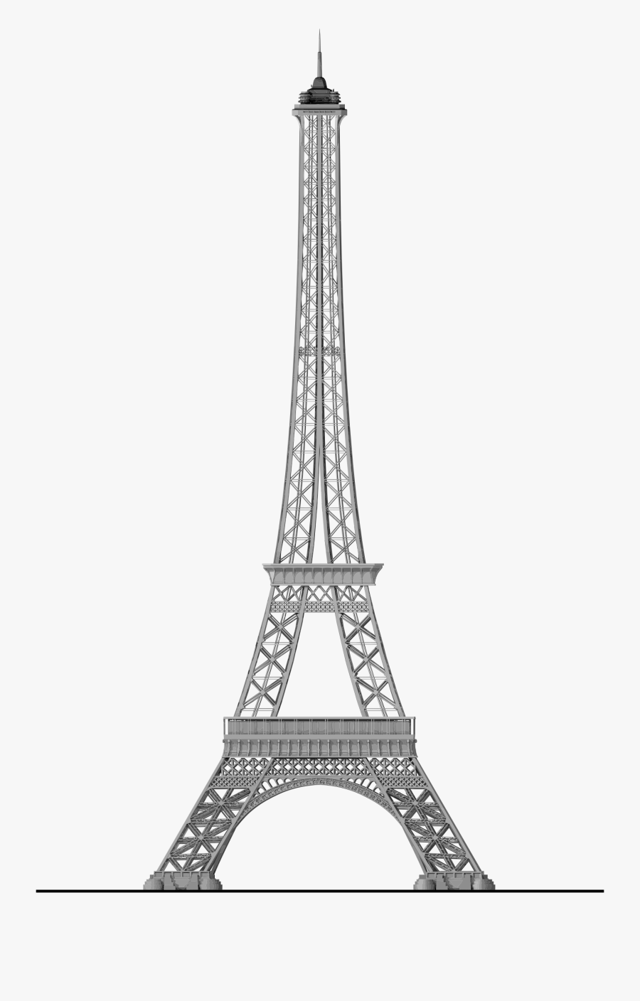 Transparent Paris Skyline Clipart - Eiffel Tower Drawing Big, Transparent Clipart