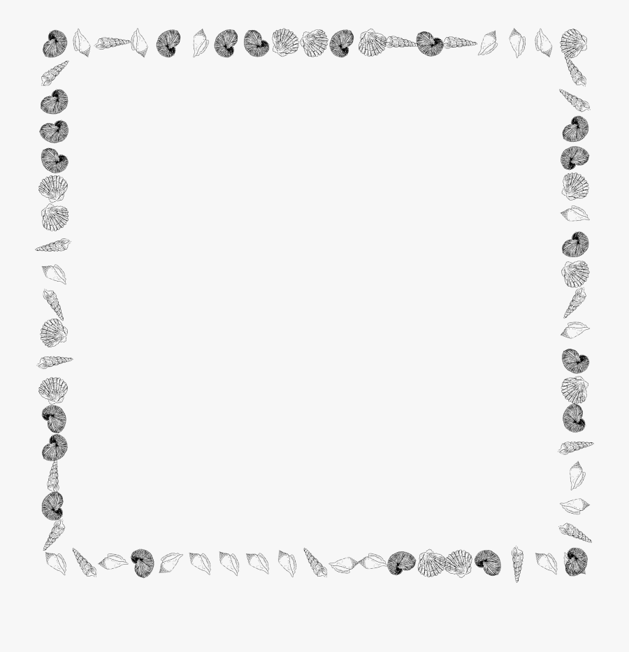 Seashell Borders Clipart Black And White, Transparent Clipart