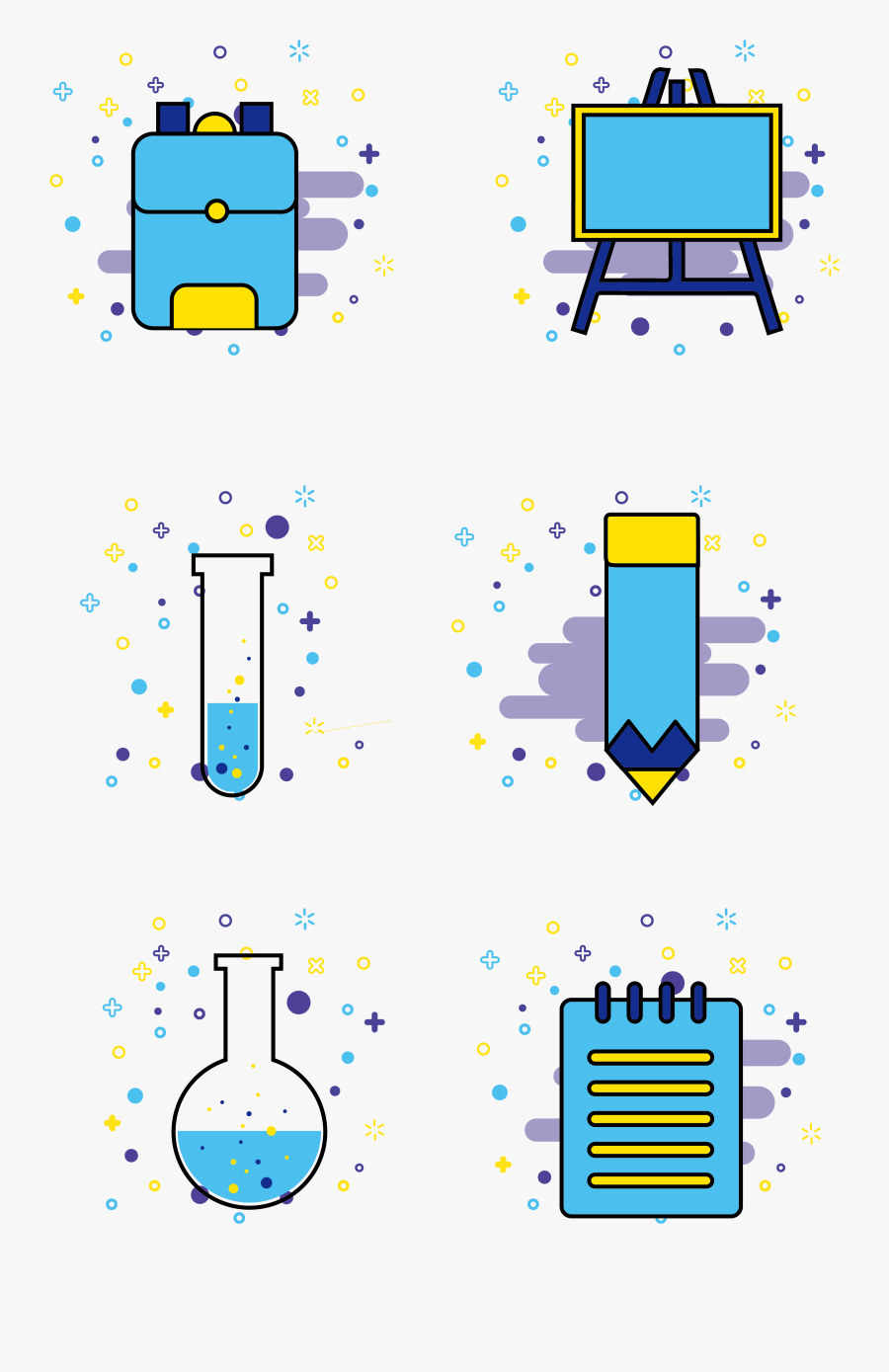 Mbe Style Student School Supplies Commercial Icon Elements - Icon, Transparent Clipart